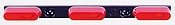 Light, 2" Wide I.D. Bar, Red, W/Black Finish Steel Mntg Bar